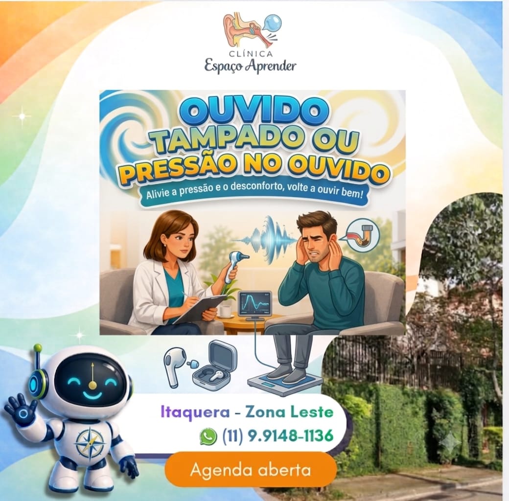 Campanha ouvido tampado ou pressão no ouvido